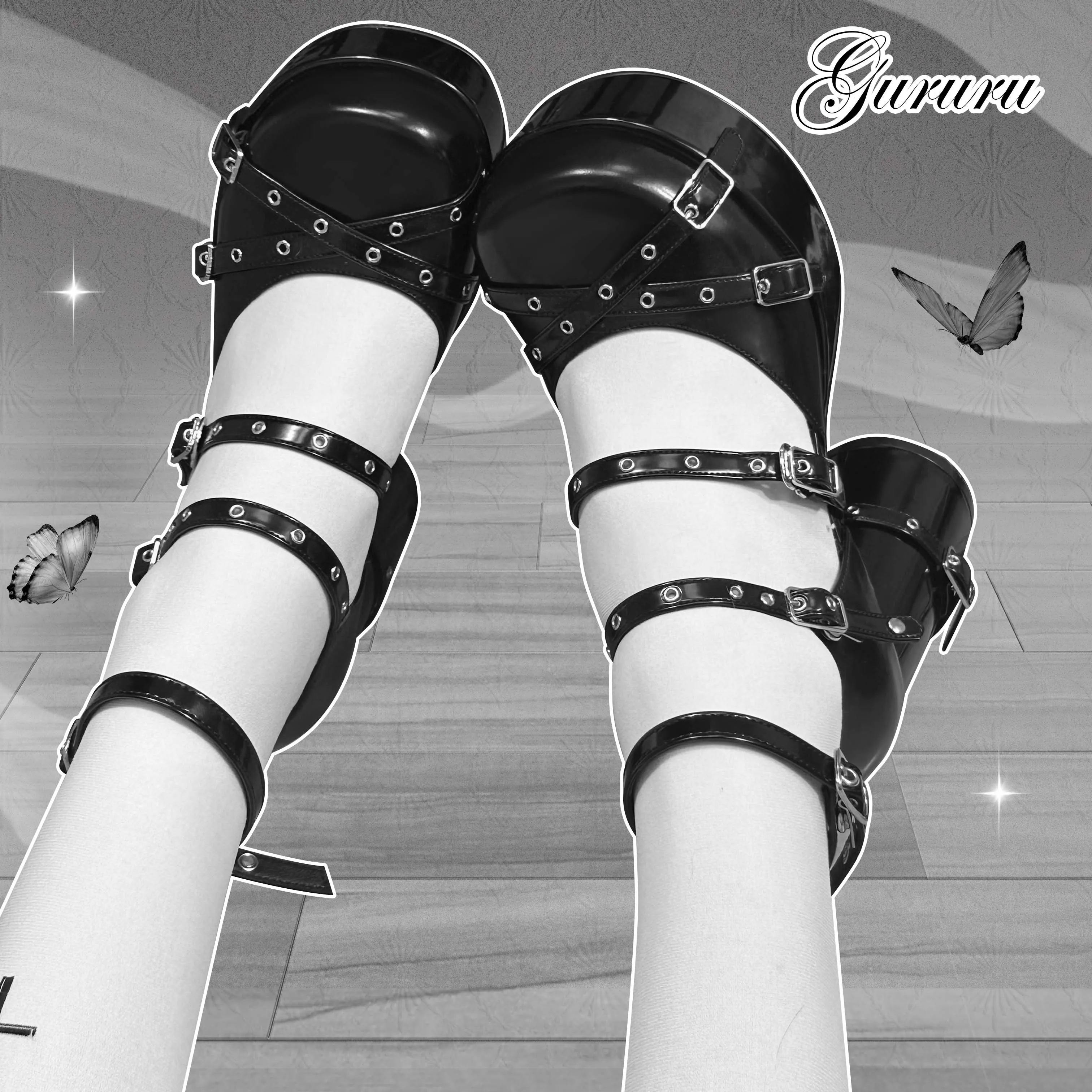 Original cross subculture gothic heels