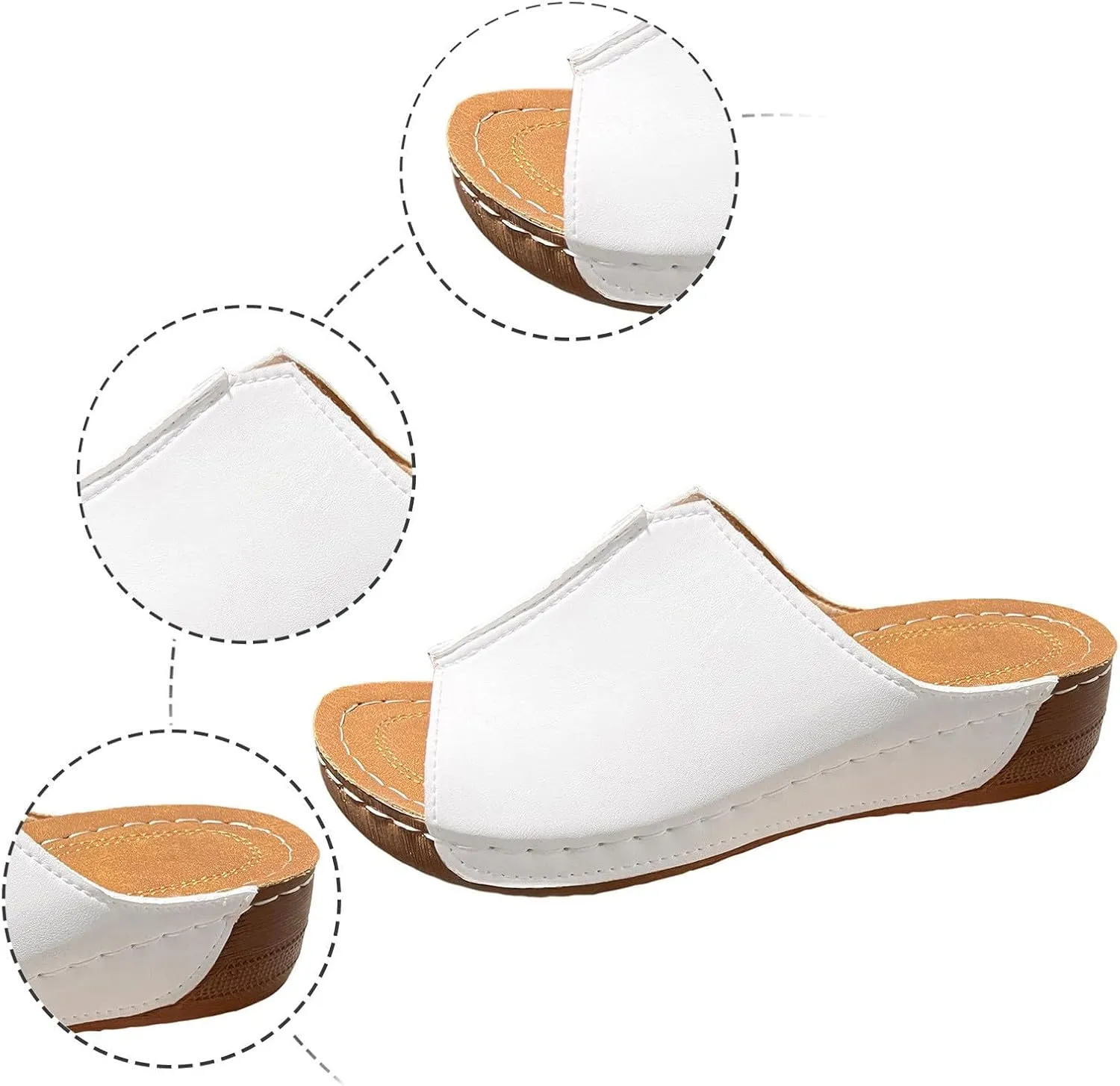 Orthopedic Sandals for Women Comfortable Dressy Casual Slides Wedge Slippers Open Toe Indoor Yoga Mat San