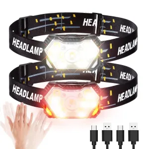 Outdoor Rechargeable LED Headlamp with Motion Sensor
