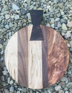Pack of 5 Dovetail Handle Maple & Walnut Cutting Boards