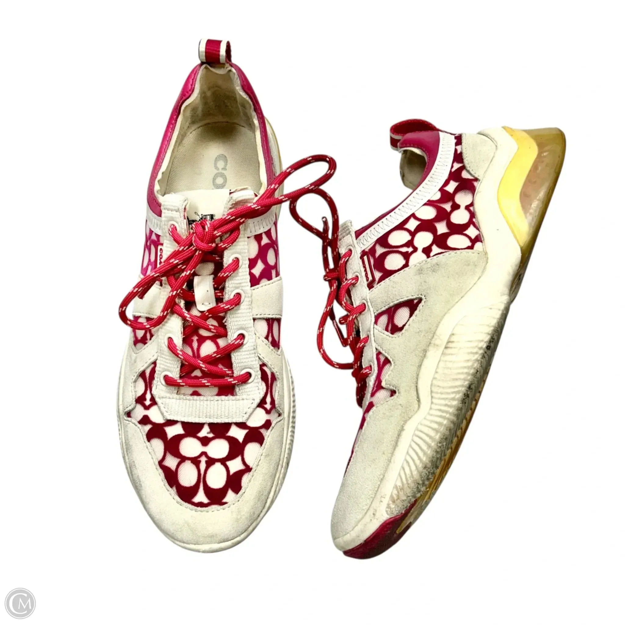 Memory Foam Wellness Seekers Shoes Designer By Coach In Pink & Off White, Size: 10