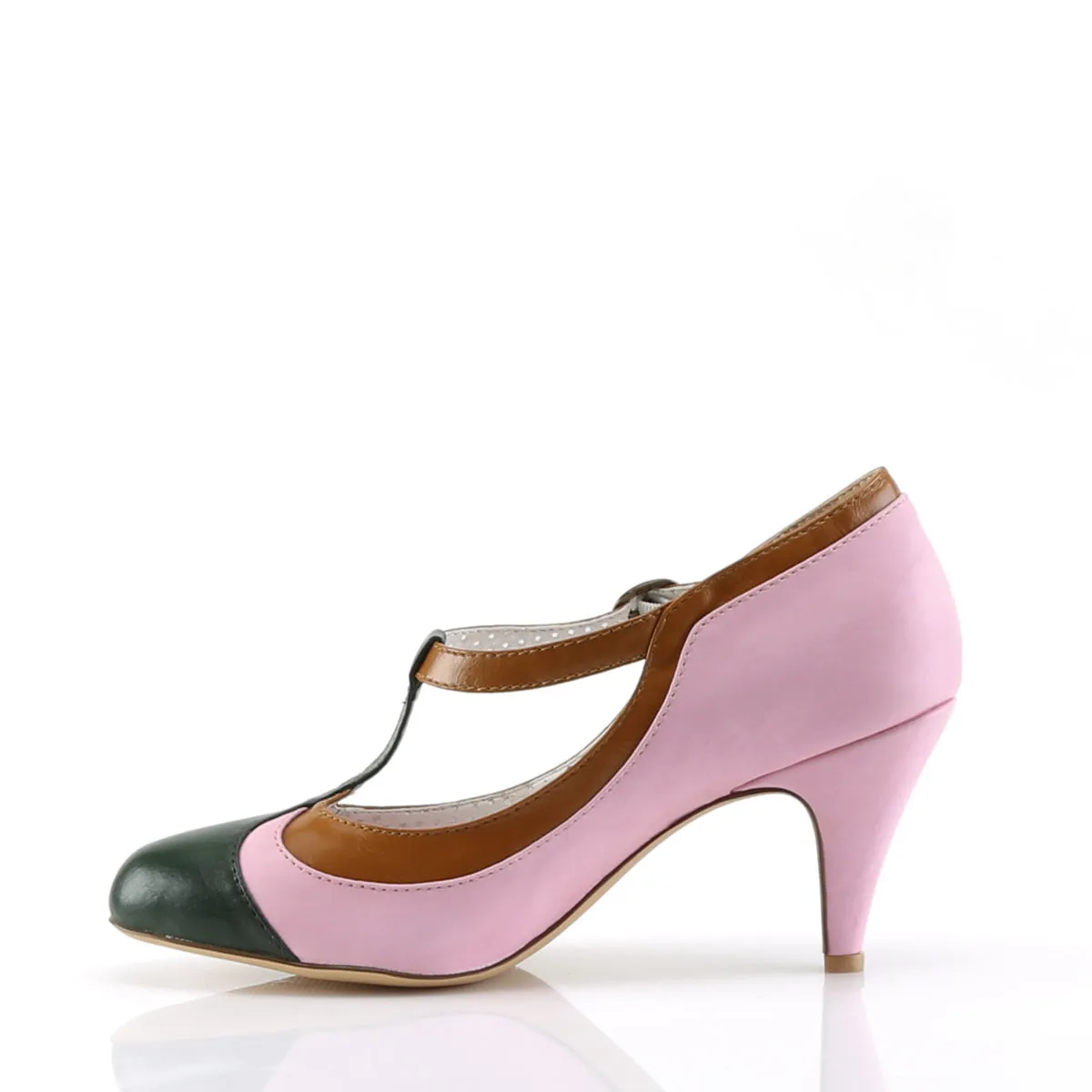 PEACH-03 Pin Up Couture Peach Baby Pink Faux Leather Sexy Single Soles (Retro Heels)