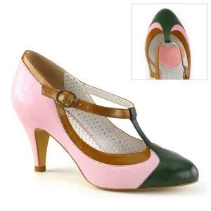 PEACH-03 Pin Up Couture Peach Baby Pink Faux Leather Sexy Single Soles (Retro Heels)