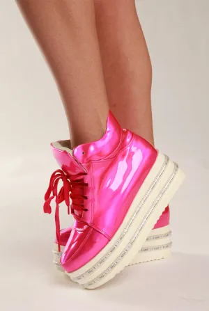 Pink Hologram LED Light-up Shoes
