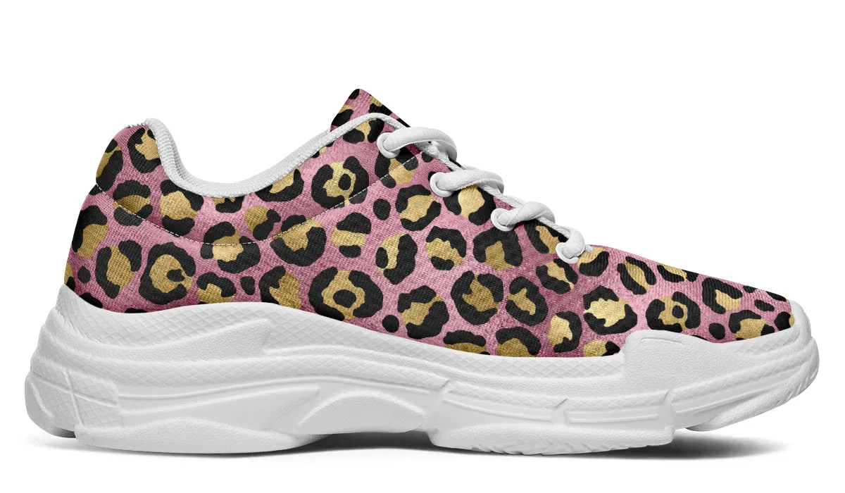 Pink Leopard Chunky Sneakers