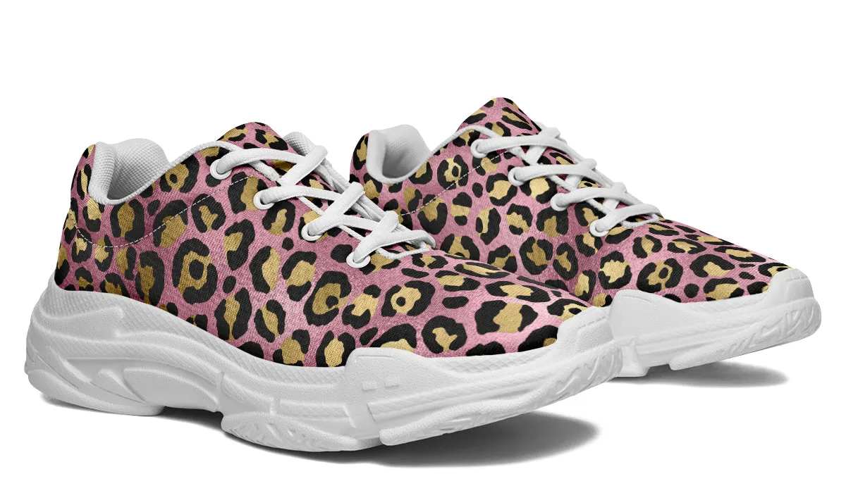 Pink Leopard Chunky Sneakers