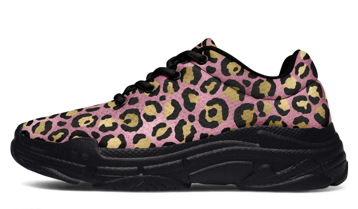 Pink Leopard Chunky Sneakers