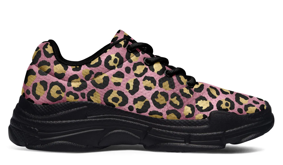 Pink Leopard Chunky Sneakers