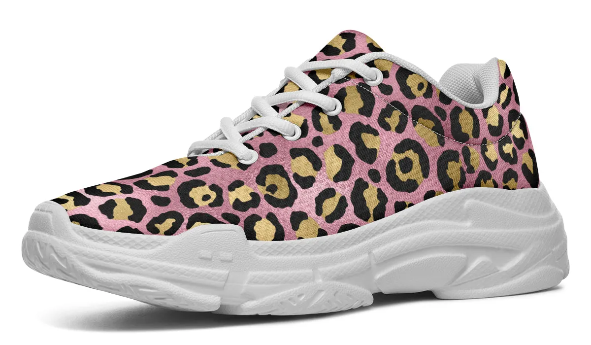 Pink Leopard Chunky Sneakers