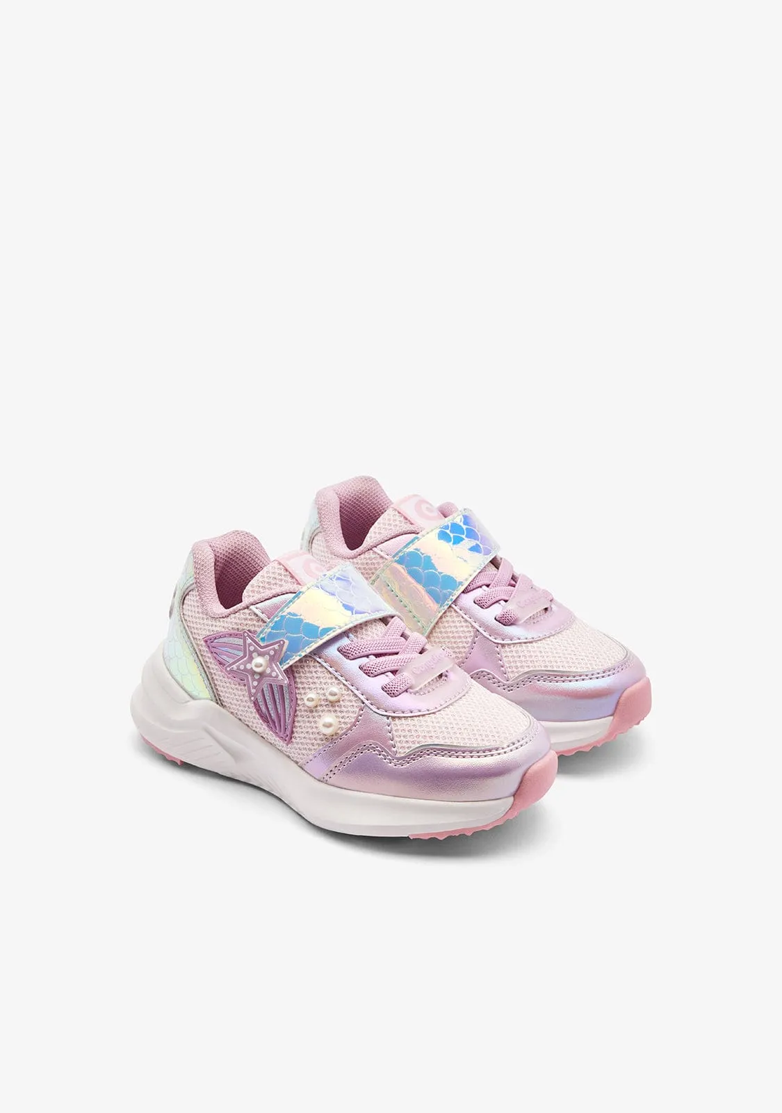 Pink Mermaid Sneakers with Lights