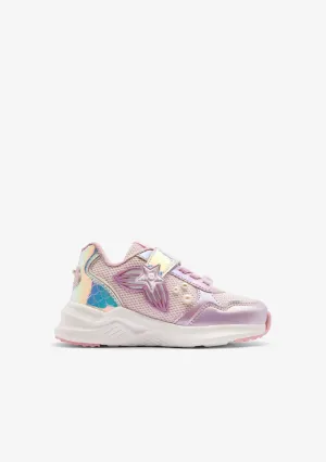 Pink Mermaid Sneakers with Lights