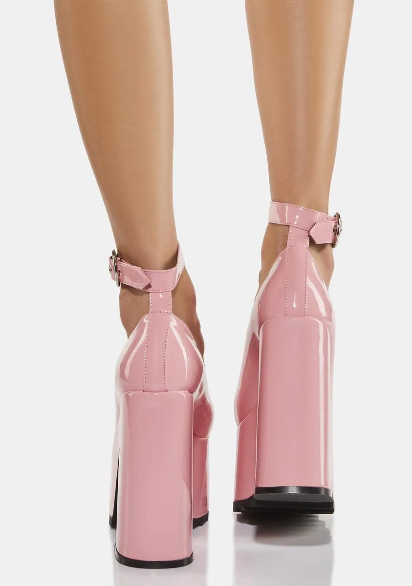 Pink Power Trip Chunky Platform Heels