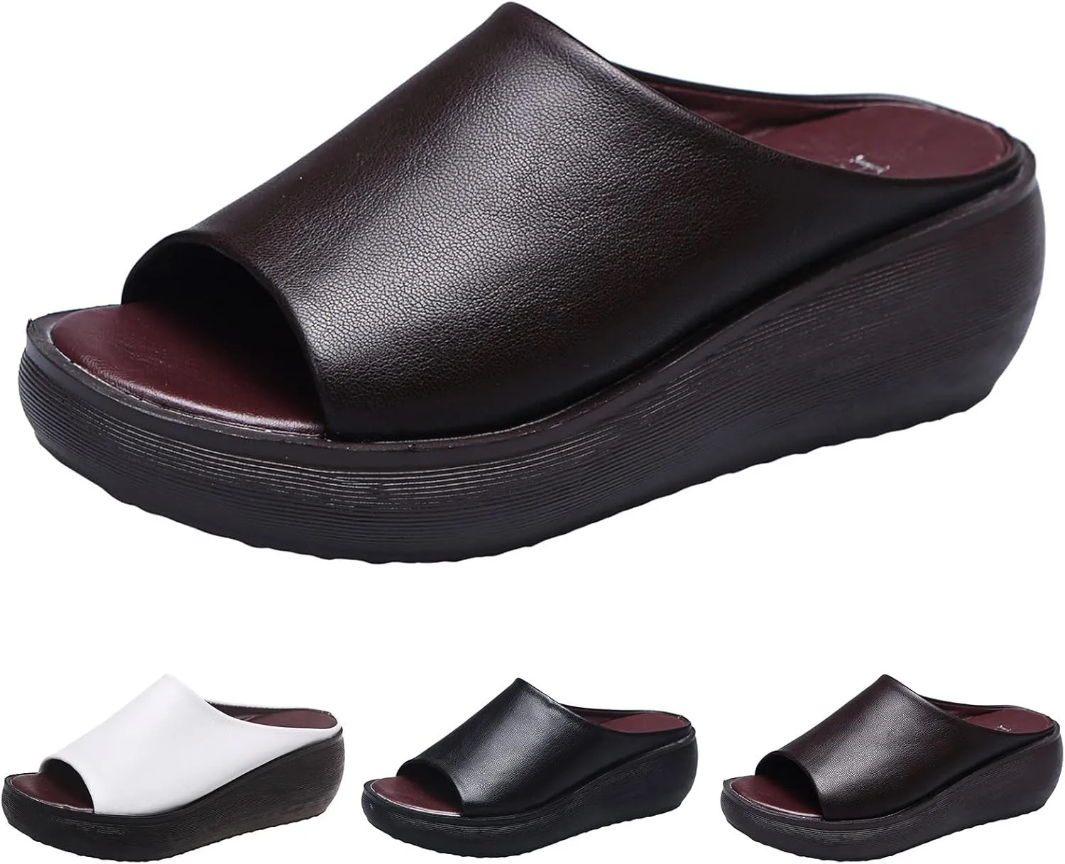 Platform Sandals Women Chunky Block Heel Peep Toe Ankle Strap Dressy Summer Sandals for Outdoor Casual Comfortable Wear Orthopedic Sandal Beach Dressy Flip Flops for Wide Toe 2025 Spring