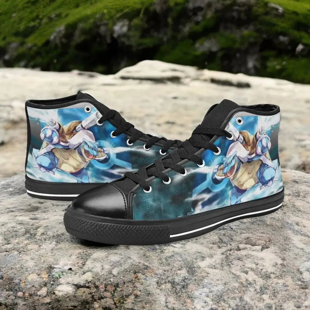 Pokemon Blastoise Shoes High Top Sneakers for Kids and Adults