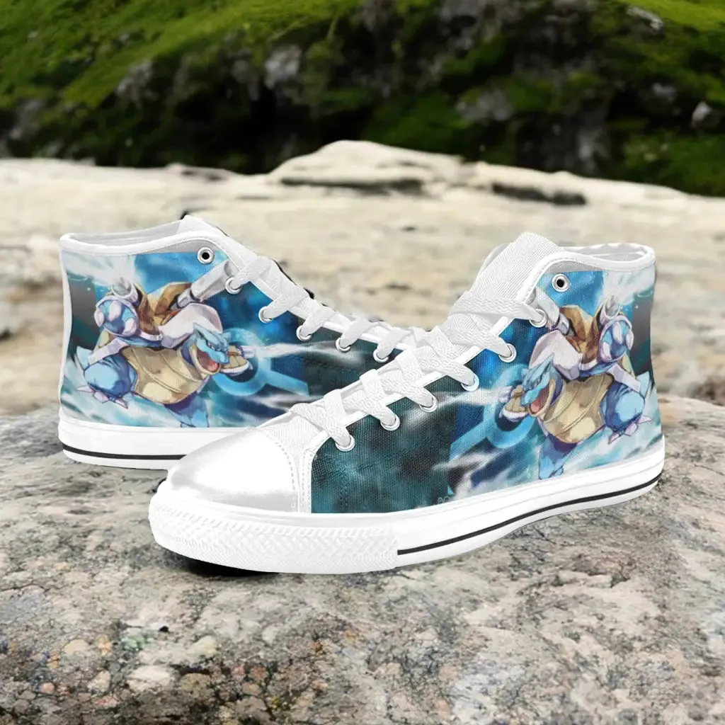 Pokemon Blastoise Shoes High Top Sneakers for Kids and Adults