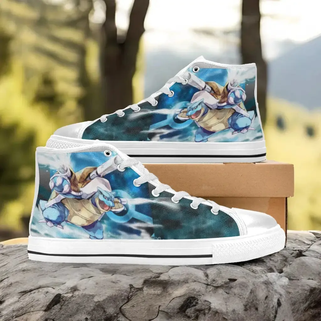 Pokemon Blastoise Shoes High Top Sneakers for Kids and Adults