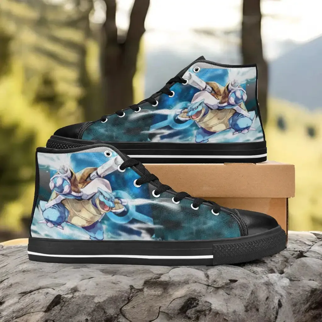 Pokemon Blastoise Shoes High Top Sneakers for Kids and Adults