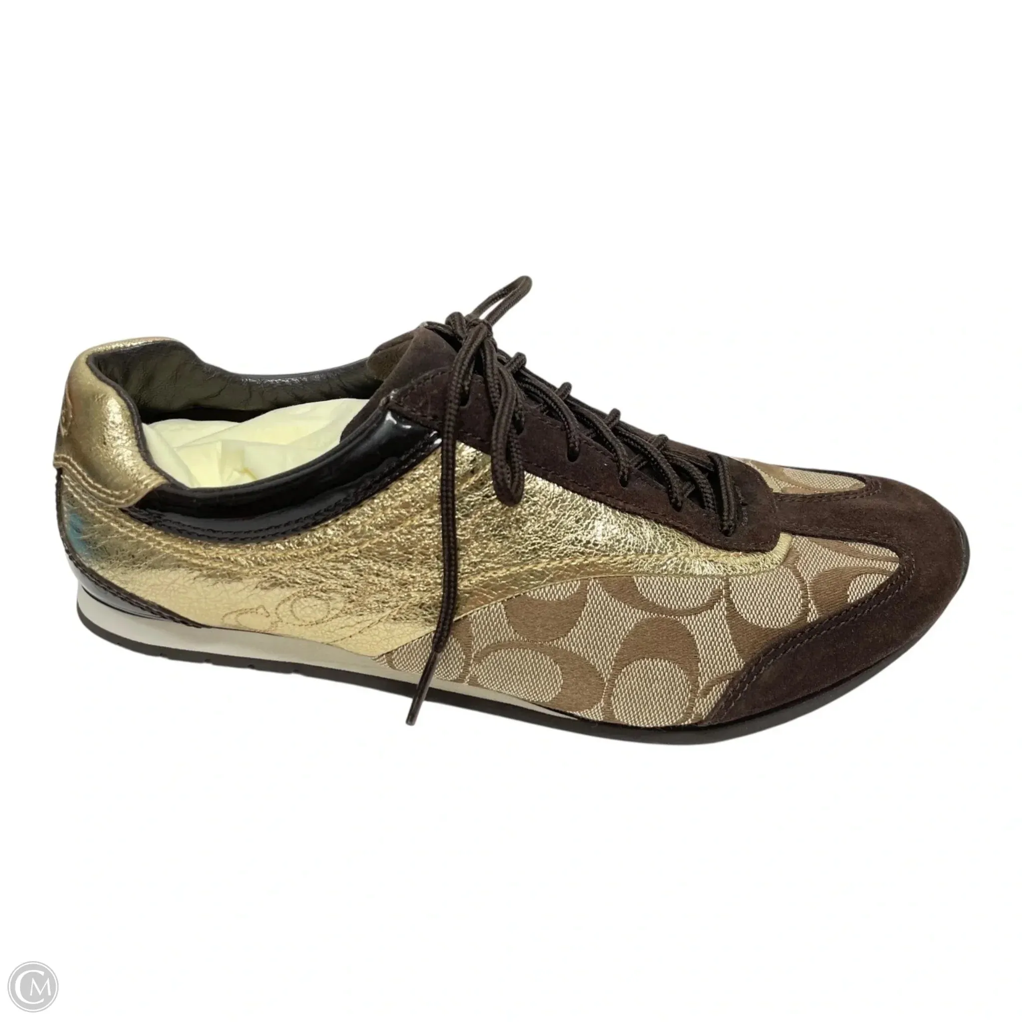 Shoes Designer By Coach In Gold, Size: 9.5 Fast pace Non Restrictive Fit