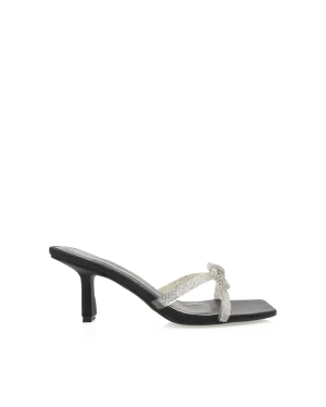 Boho Mood FABIA - BLACK SATIN-DIAMANTE