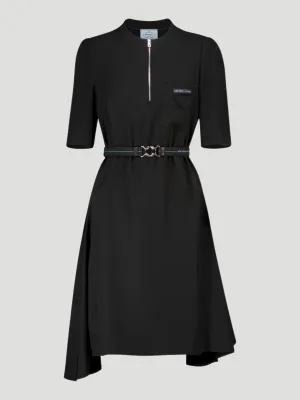 Prada Short Sleeve Dress with Zip Front and Belt