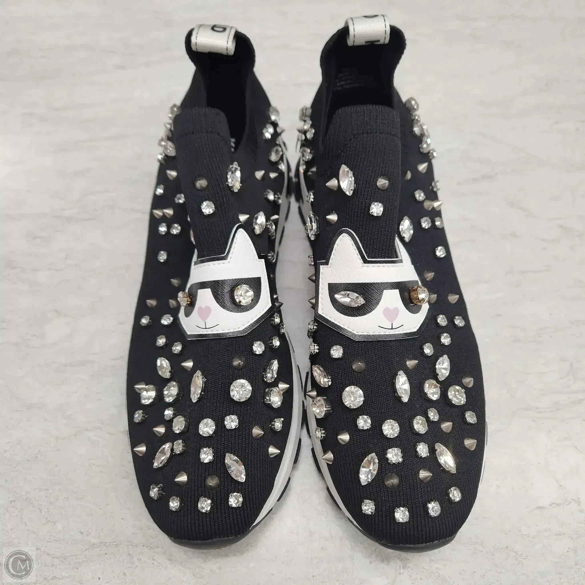 Campus Cool Moist Guard Shoes Designer By Karl Lagerfeld In Black & Silver, Size: 10