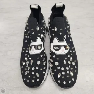 Campus Cool Moist Guard Shoes Designer By Karl Lagerfeld In Black & Silver, Size: 10