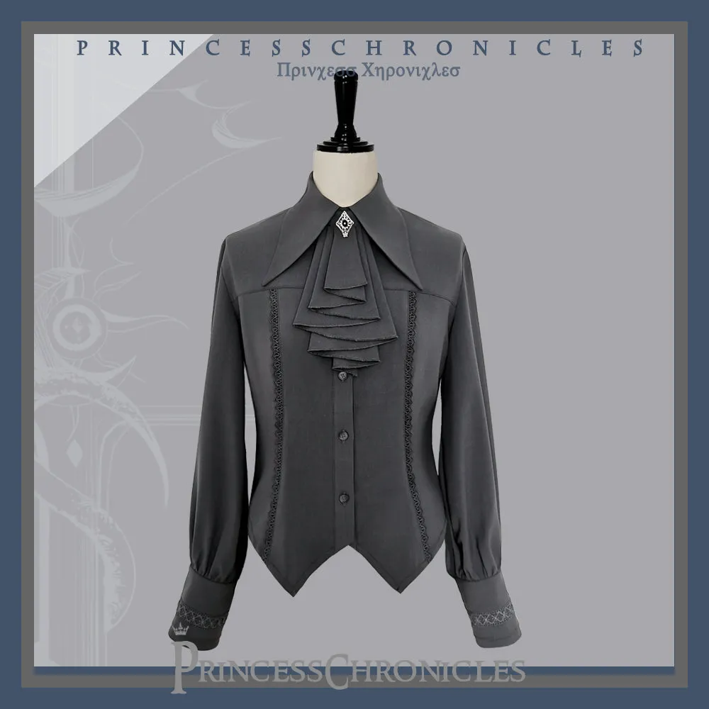 Princess Chronicles~Black and Blue~Retro Ouji Lolita Shirt
