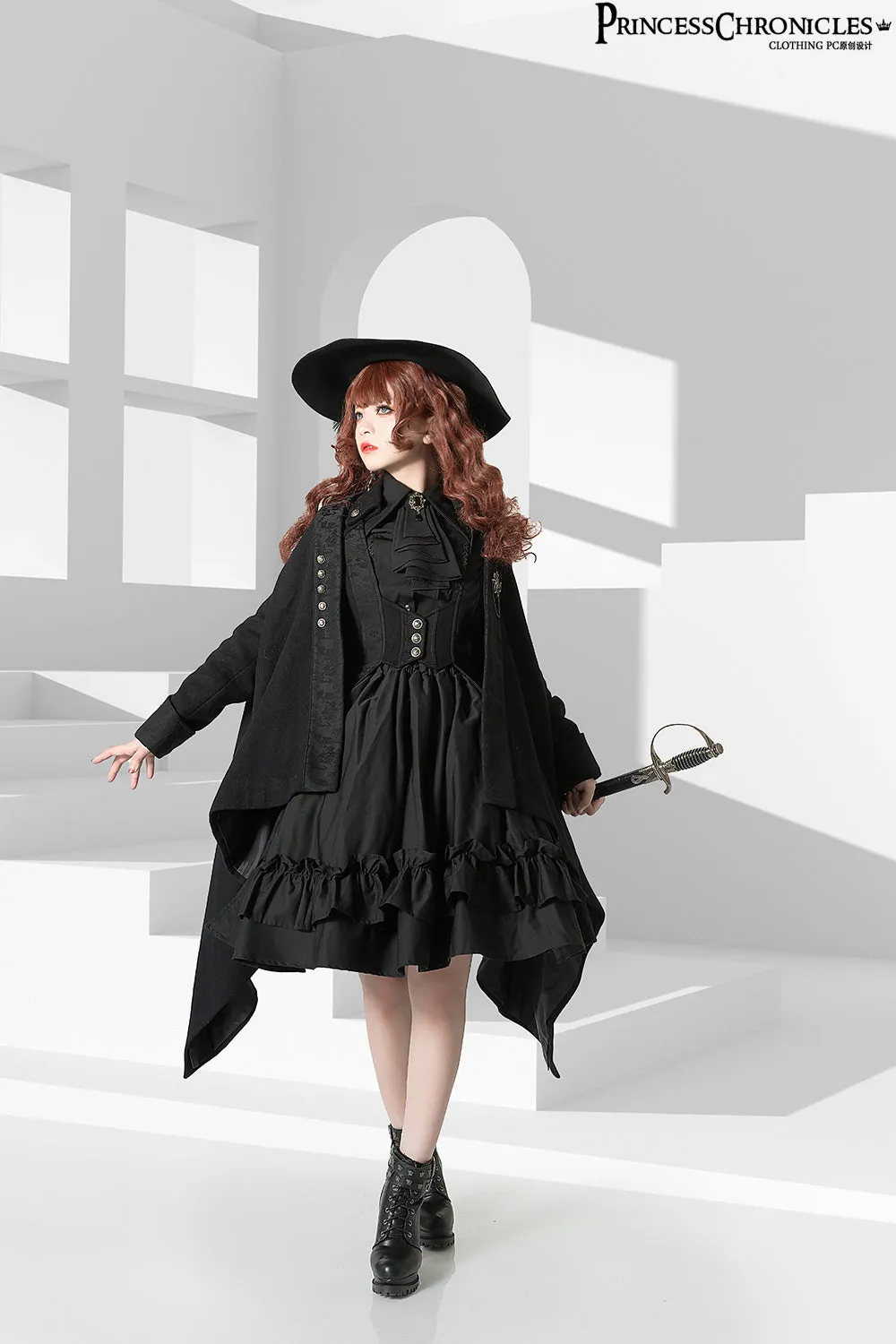 Princess Chronicles~Black and Blue~Retro Ouji Lolita Shirt