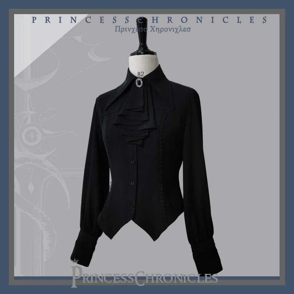Princess Chronicles~Black and Blue~Retro Ouji Lolita Shirt