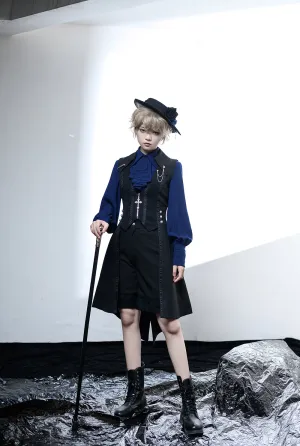 Princess Chronicles~Black and Blue~Retro Ouji Lolita Shirt