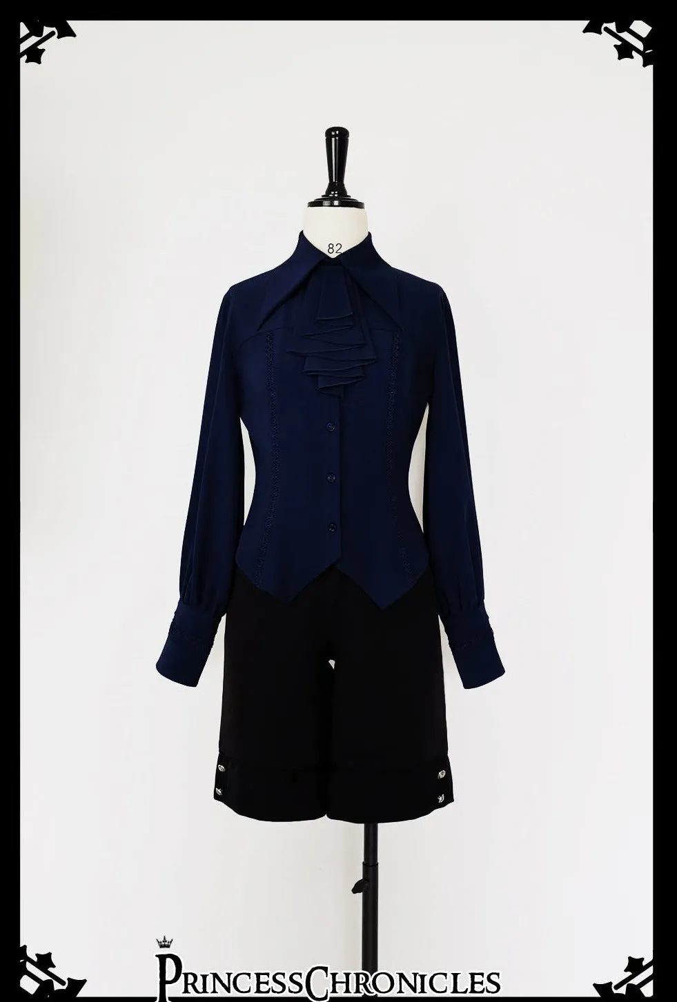 Princess Chronicles~Black and Blue~Retro Ouji Lolita Shirt
