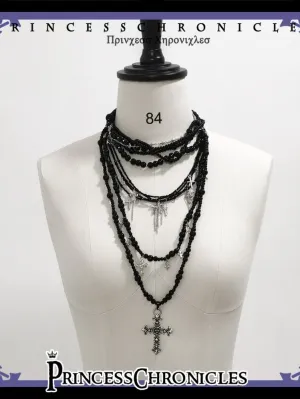 Princess Chronicles~Red and Black 4.0~Ouji Lolita Necklace Gothic Layering Necklace