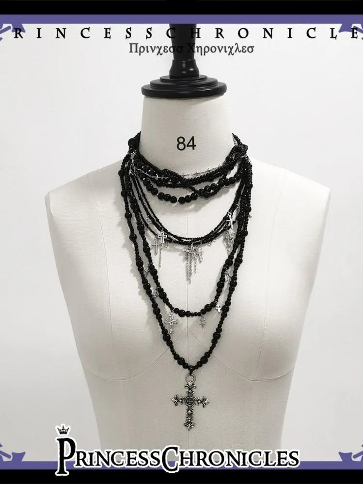 Princess Chronicles~Red and Black 4.0~Ouji Lolita Necklace Gothic Layering Necklace