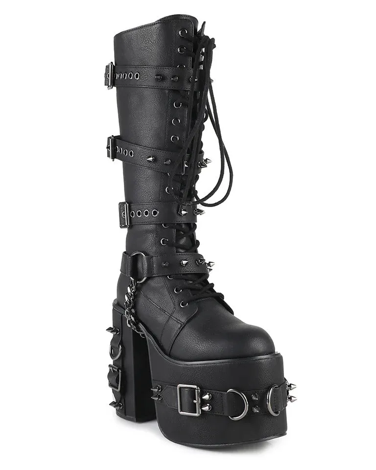 Princess Darkness Women's Black Knee High Platform Boots