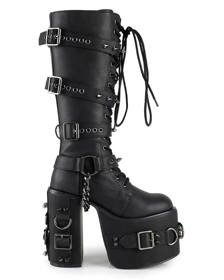 Princess Darkness Women's Black Knee High Platform Boots