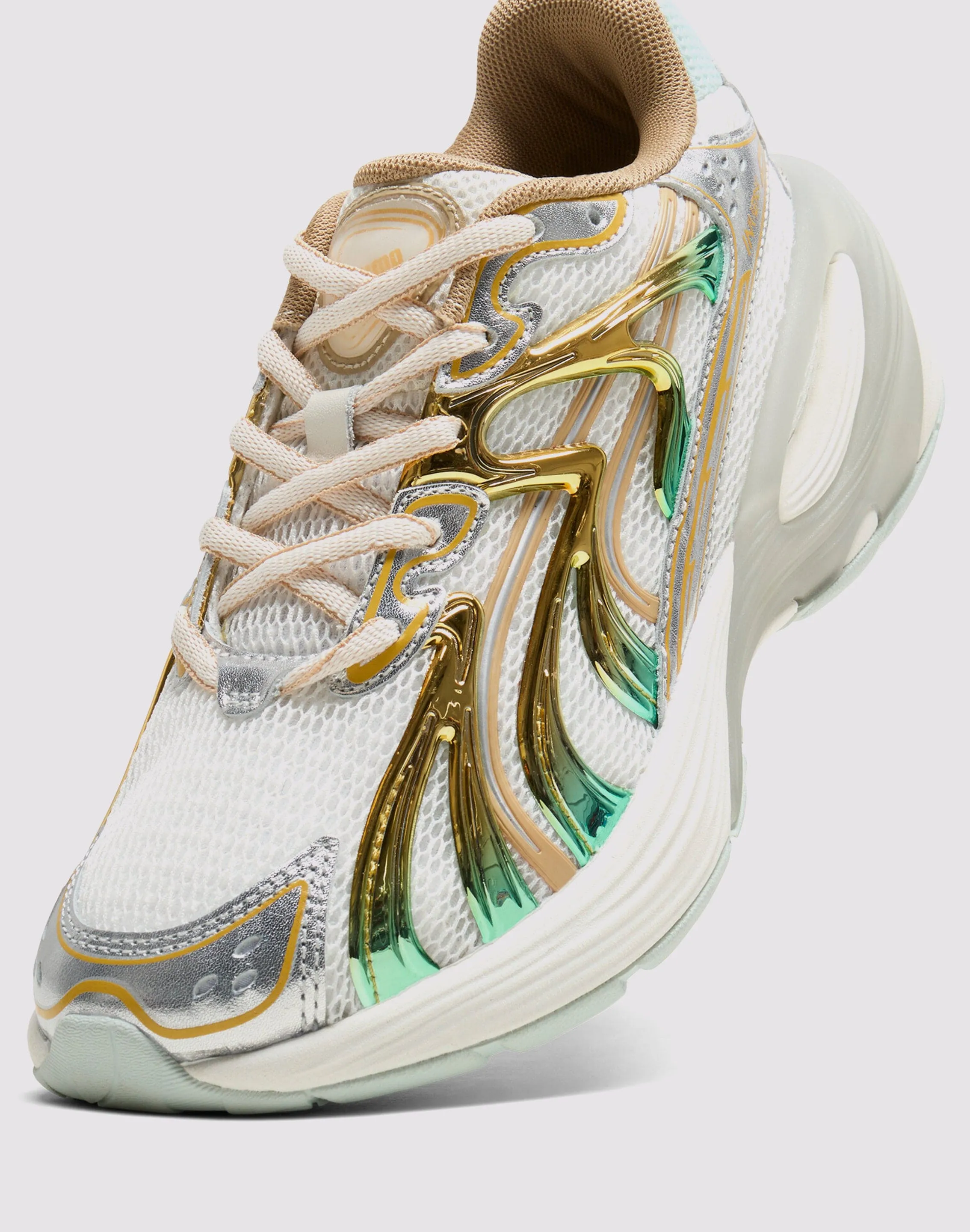 Puma Inverse Metallic "White/Gold" Compression Resilience Under Armour HOVR