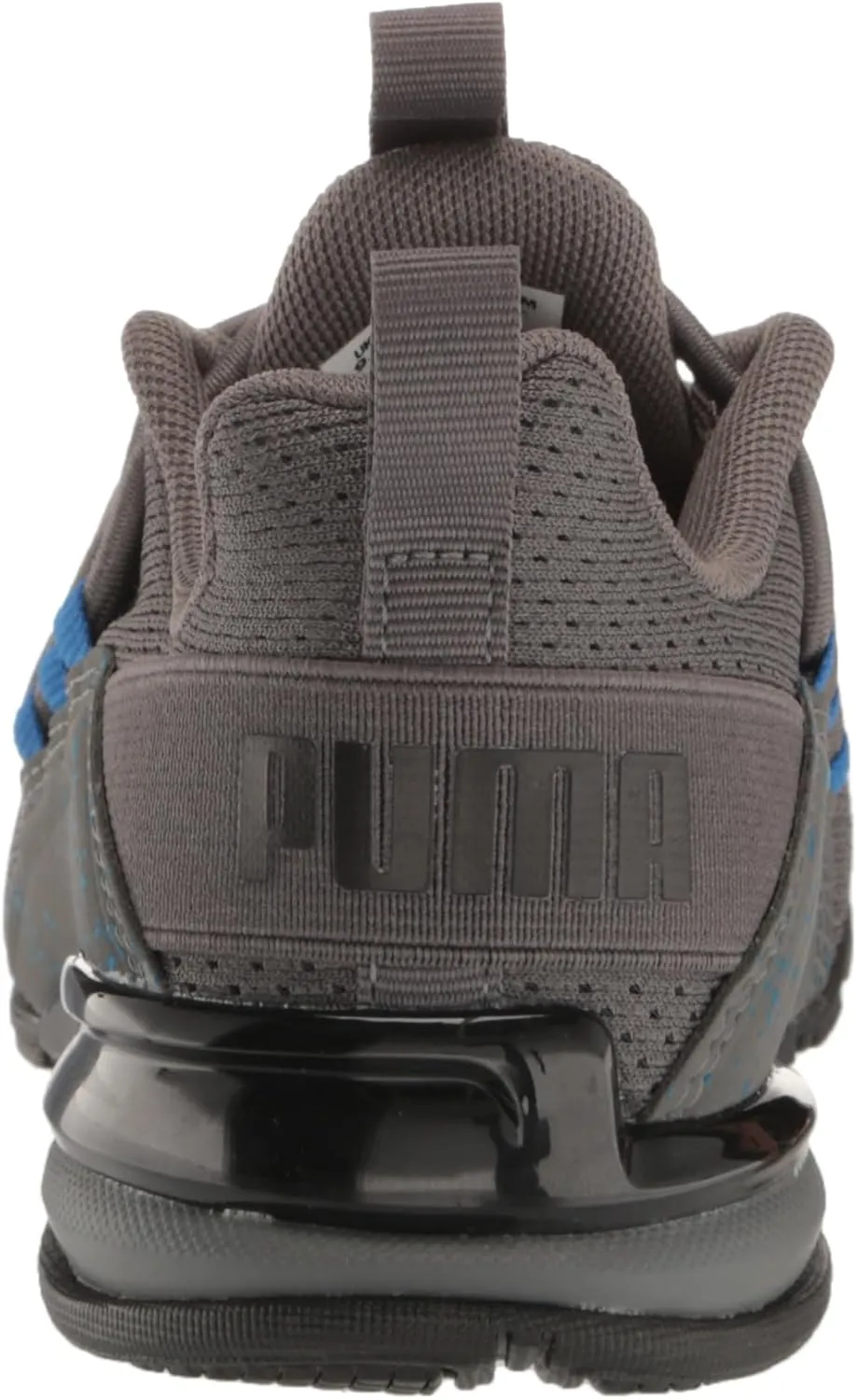 PUMA Unisex-Child Axelion Spirit Indoor Training Alternate Closure Sneaker, Castlerock Black-Victoria Blue, 2.5 US Little Kid