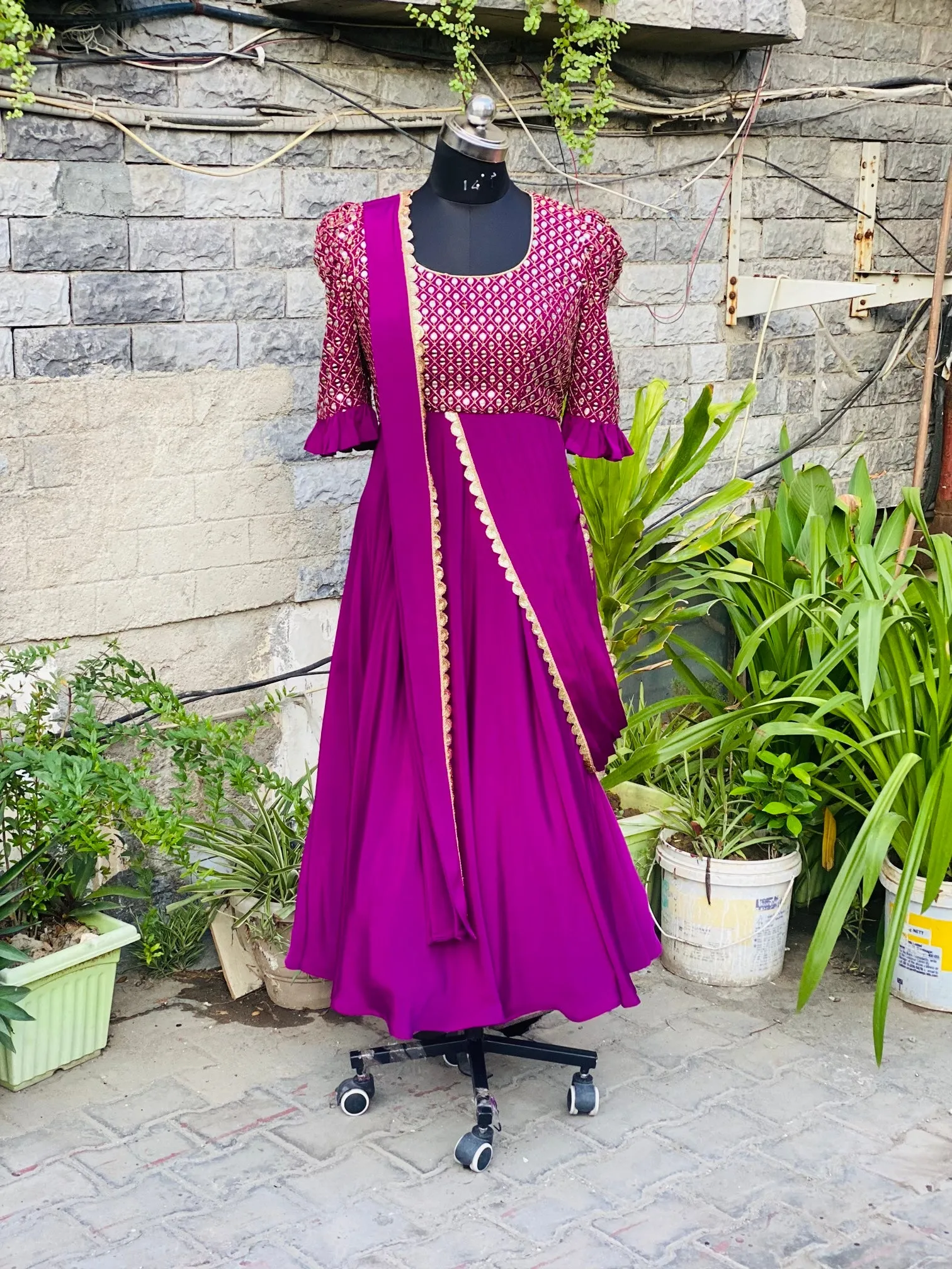 Purple Drape Gown