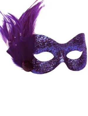 Purple Glitter Masquerade Facepiece