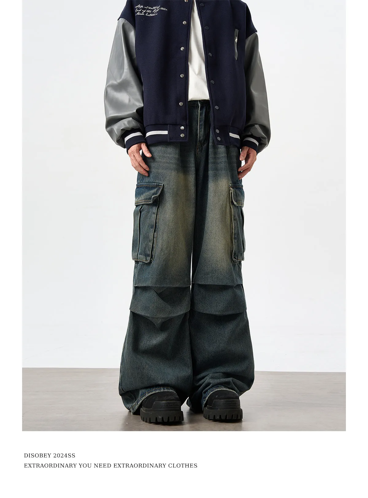 QS012B multi pocket denim
