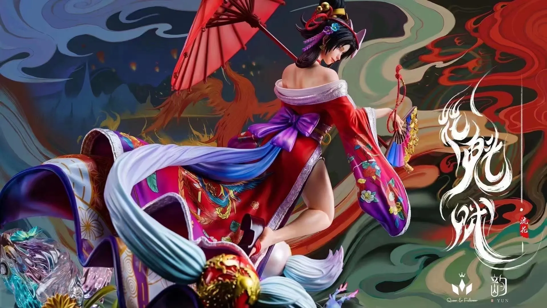 Queen & Follower - Oiran Statue