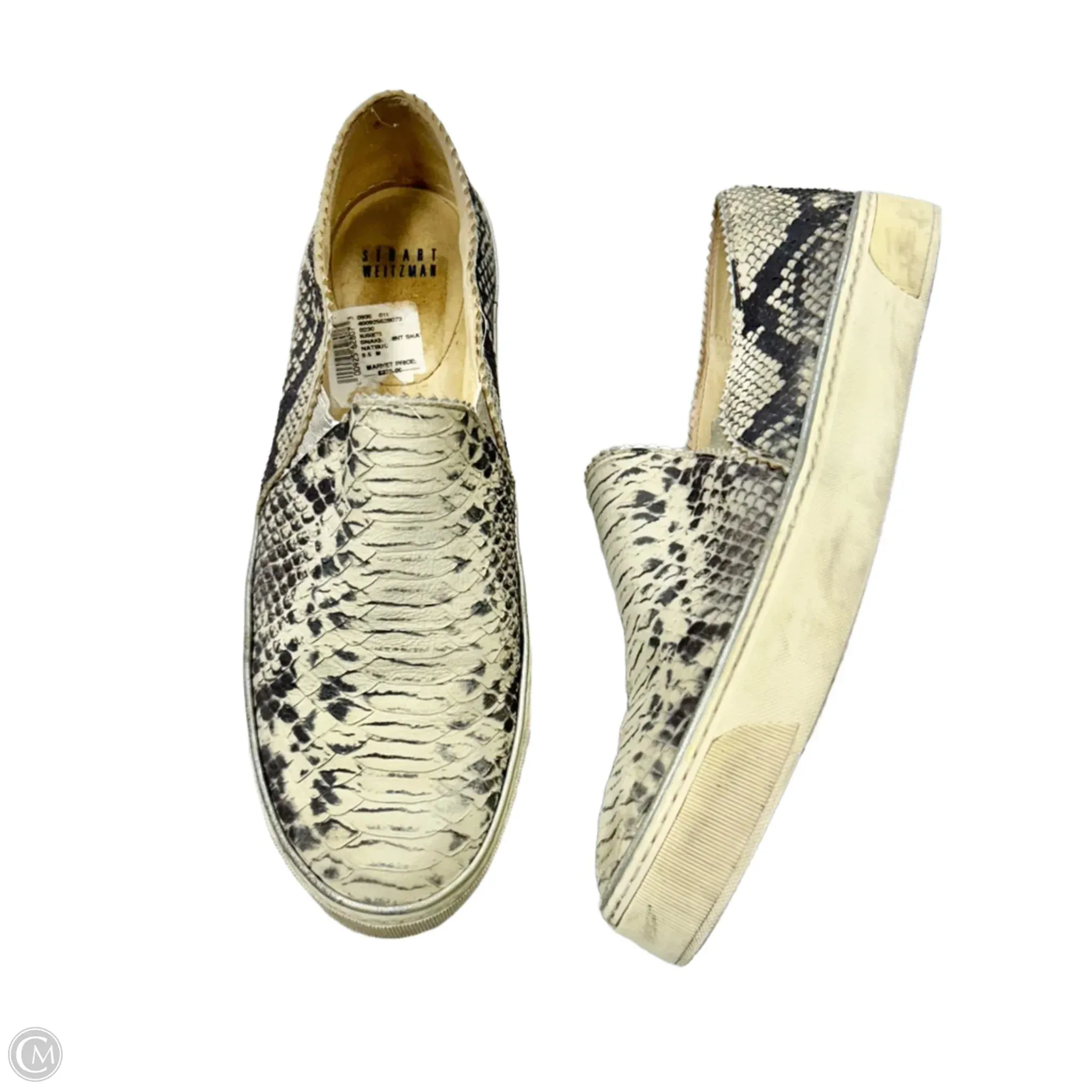 All Weather Everyday Users Shoes Designer By Stuart Weitzman In Snakeskin Print, Size: 9.5