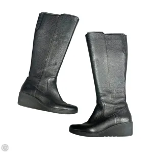 Soft Insole Boots Knee Heels By Clarks In Black, Size: 6