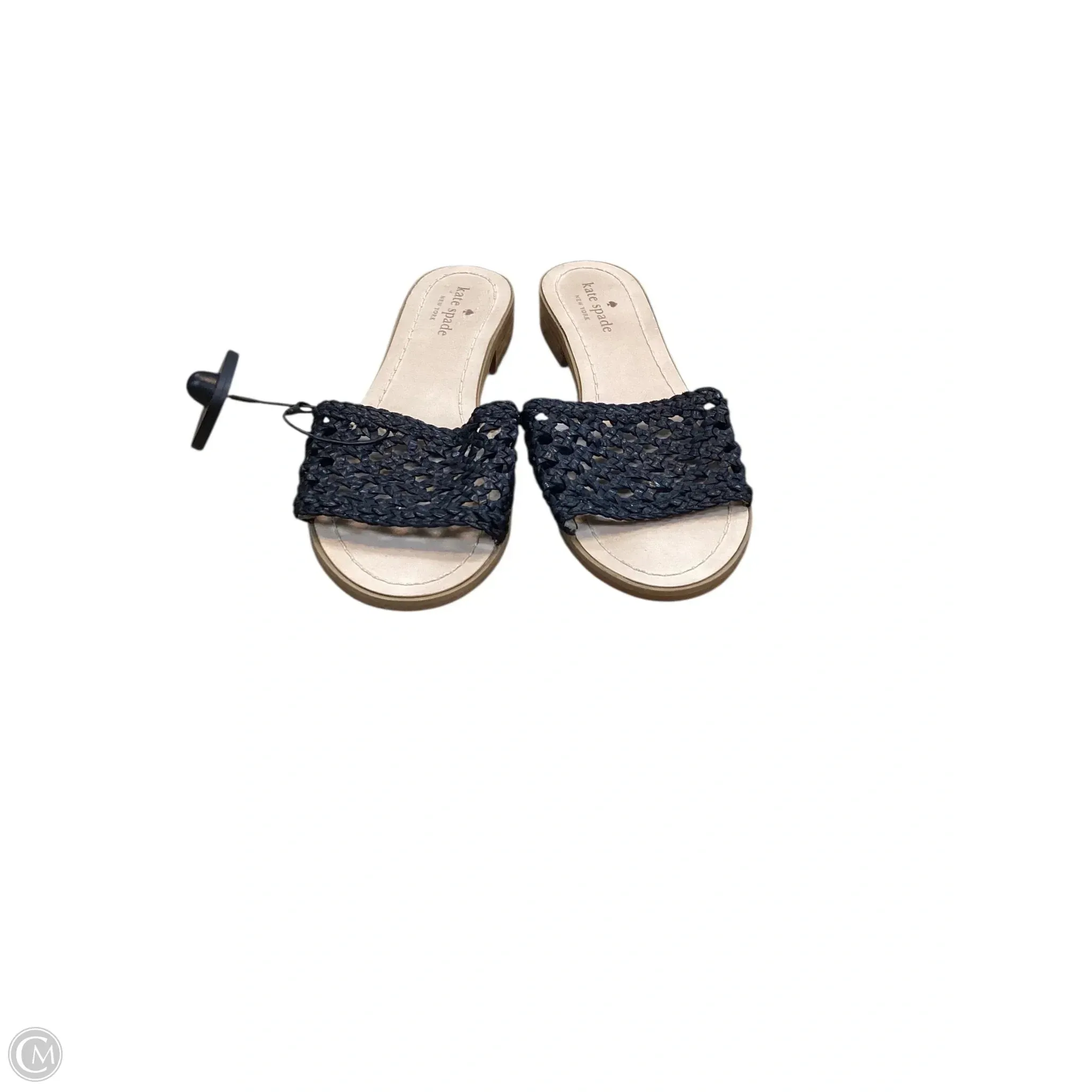 Sandals Designer By Kate Spade In Black & Cream, Size: 7 Light Core Reinforced Heel Cup