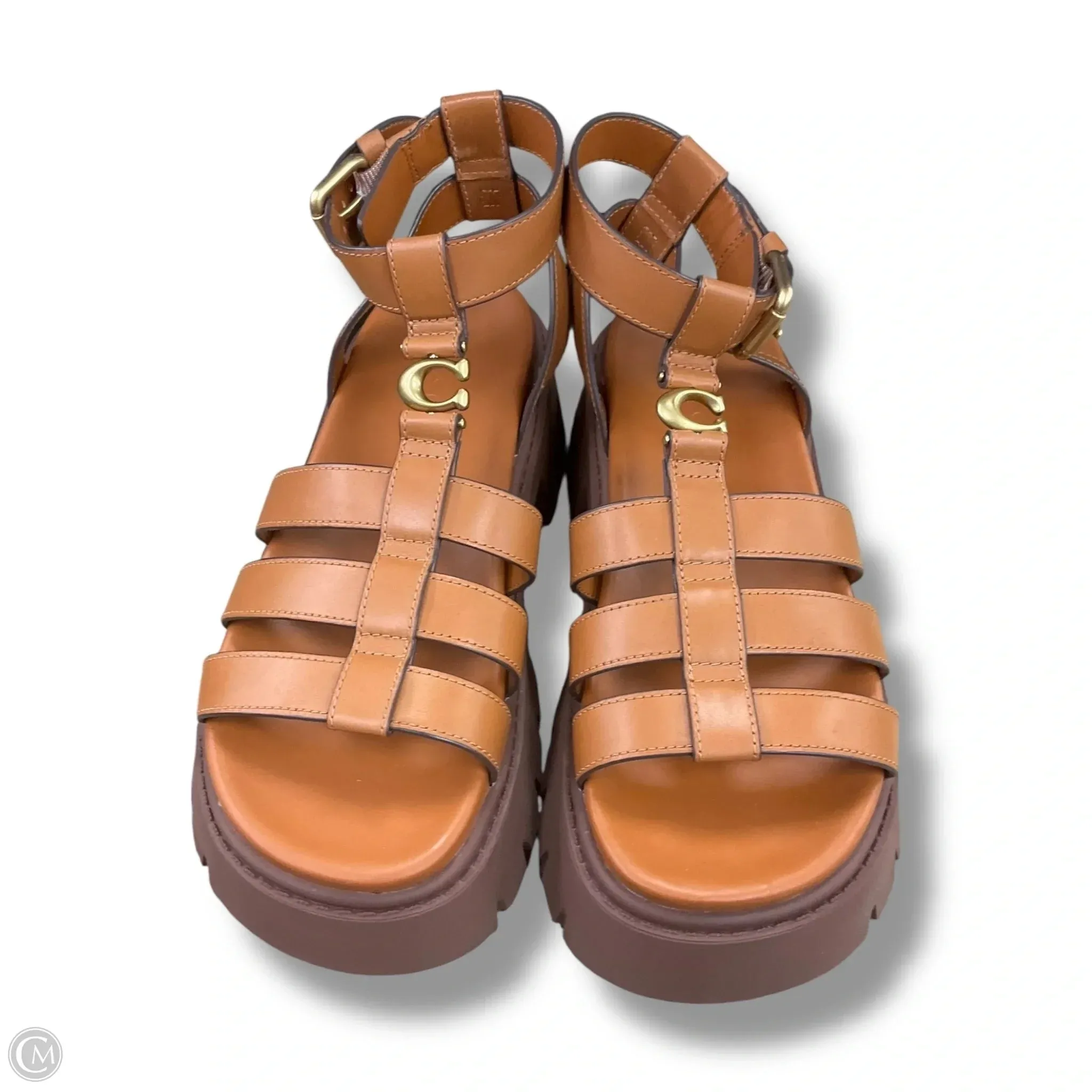 Velvet Rich Sandals Designer By Coach In Brown, Size: 7