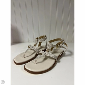 Bone Aid Freeze Proof Sandals Designer By Michael Kors In White, Size: 7