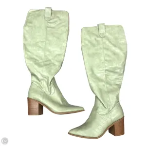 Seamless Comfort Urban Commute Boots Knee Heels By Tru Comfort Foam In Green, Size: 7.5