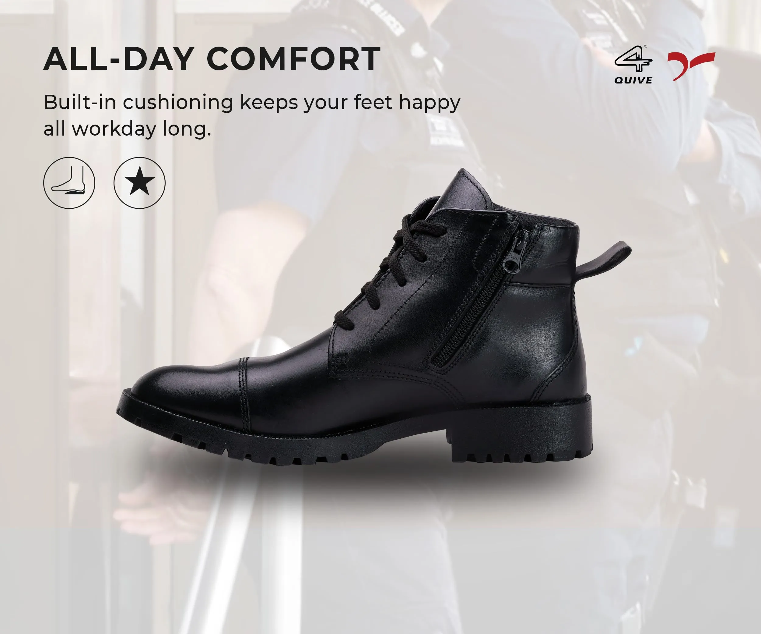 QUIVE SEGA DMS Casual Wear Work Leather Shoes