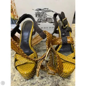 Shoes Luxury Designer By Burberry In Brown & Yellow, Size: 11 Fashion Glow Festival Vibe