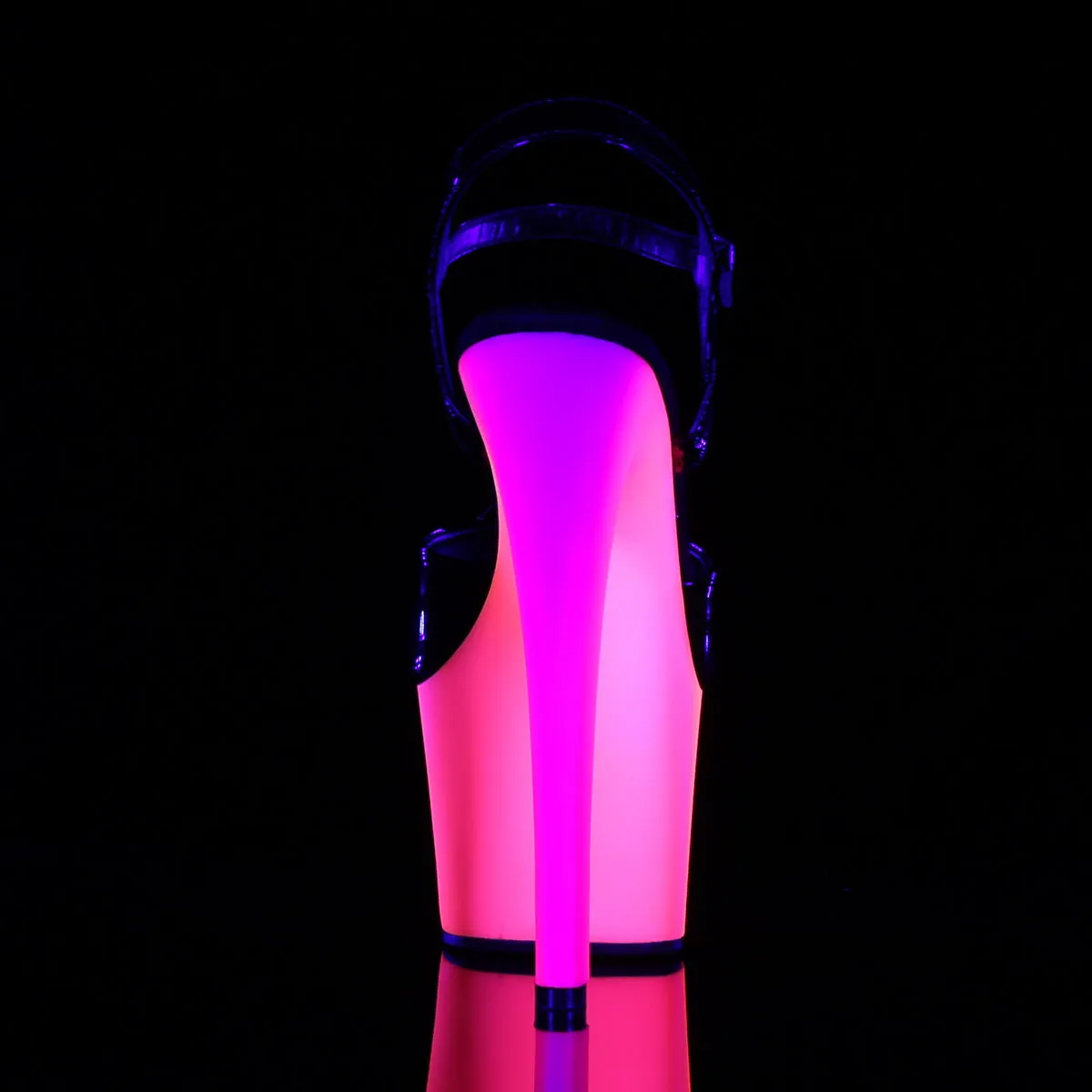 RAINBOW-309UV Pleaser Black Patent/Neon Multi Sexy Platform Shoes (Pole Dancing Heels)